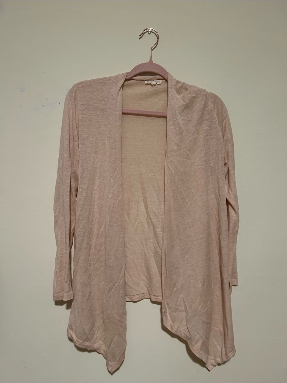 Eileen Fisher Blush Waterfall Linen Cardigan